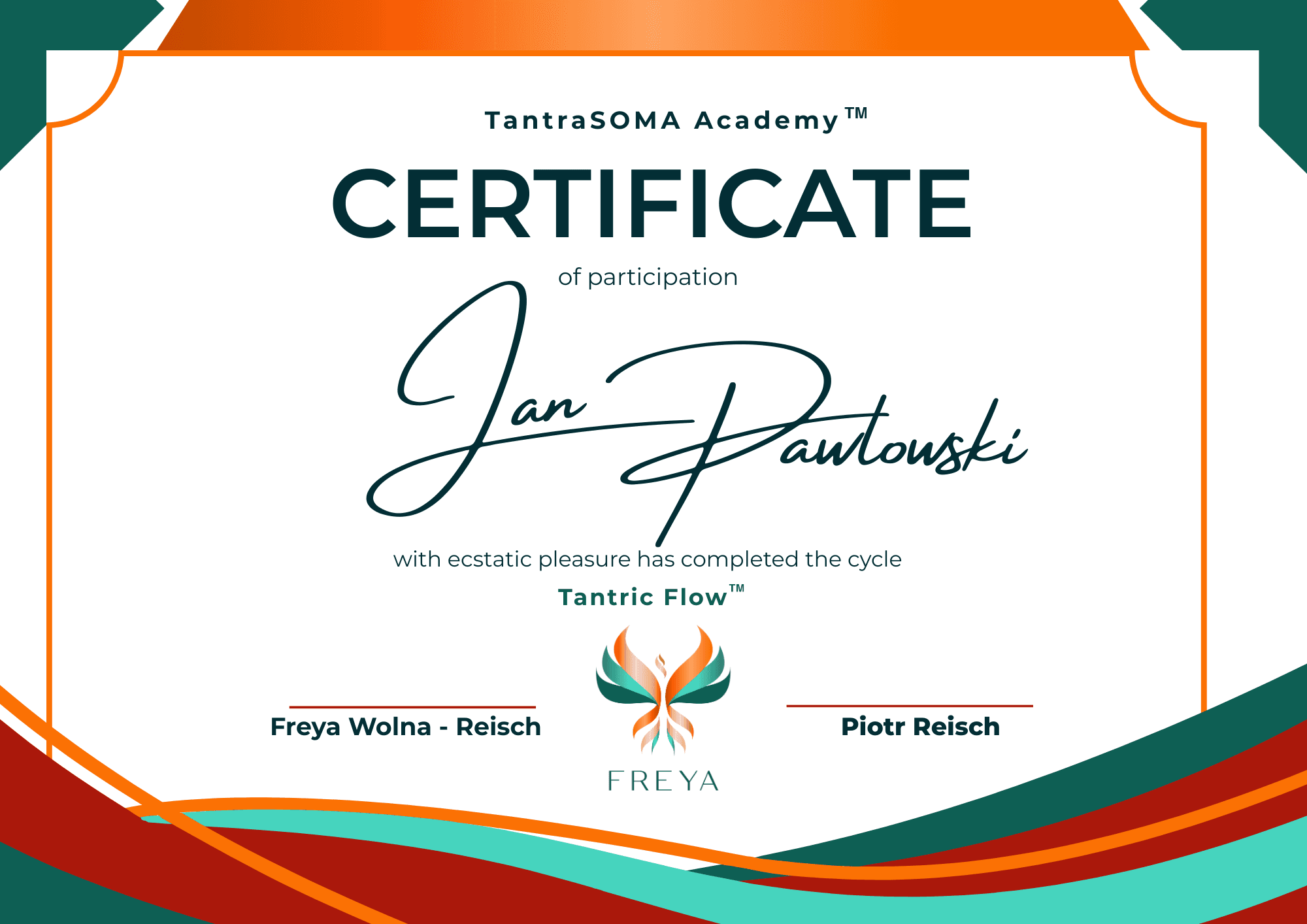 Certyfikat Feniksa TantraSoma Academy